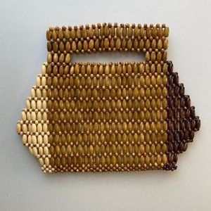 Wood beaded purse NEW